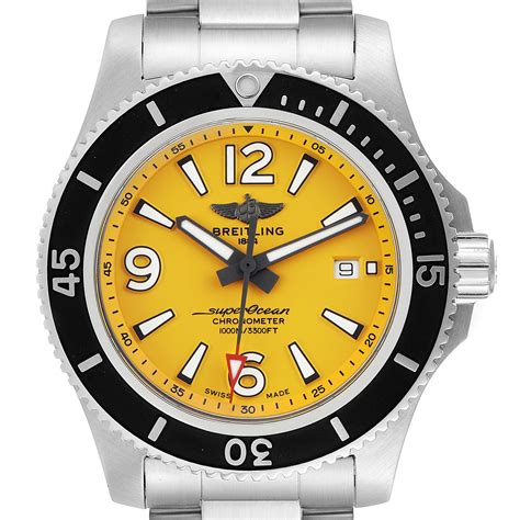 breitling yellow dial 4 aun dial|breitling superocean yellow dial.